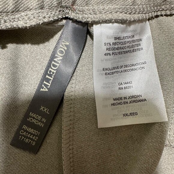 Mondetta Pintuck Straight Leg Pant XXL Beige Recycled Fabric Elastic Waist NWT - Picture 7 of 8